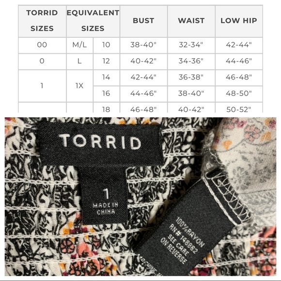 SOLD-Torrid Abstract Print Empire Waist Sun Dress - Picture 6 of 8